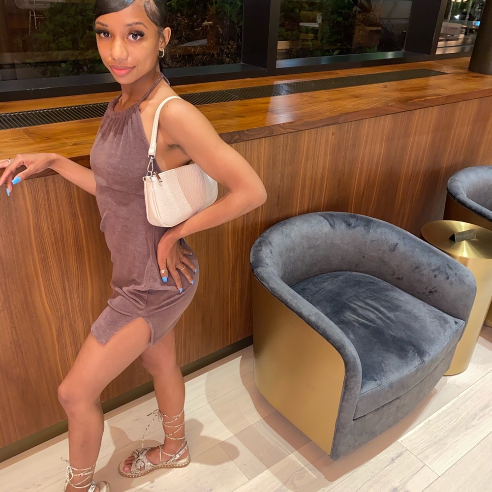 Brown halter dress